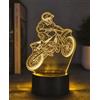 BIRBANN Lampada 3d Moto Con 7 Colori Intercambiabili, Lucina Notte Bambini Led Decorativa A Forma Moto, Ideale Per Bambini E Appassionati Moto, Scelta Perfetta Per L'arredamento Della Camera Da Letto