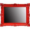 Generisch Specchio da parete rosso 90 x 70 cm specchio barocco antico barocco rococò shabby chic rinascimentale stile retrò design senza vetro (cornice senza vetro) 58R