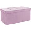 Il Gruppone Passione Casa Pouf Contenitore in Velluto Rettangolare Moderno Panca Fondo Letto Cassapanca Soggiorno Panchina per Ingresso Scarpiera Sgabello Panca Moderna - RosaAntico