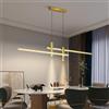 XIANHE Lampadario Moderno Lineare LED Lampada a Sospensione Dimmerabile con Telecomando Altezza Regolabile per Cucina Isola Soggiorno Tavolo Sala da Pranzo Ufficio Nero Oro 90cm