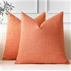 JOTOM 2 Pezzi Federe Cuscini Divano 50x50cm Copricuscini Per Divano in Lino Arancione Decorativo Copricuscini Cuscino Caso Decorazione per la Casa Federe per Divano Soggiorno Letto (Arancione)