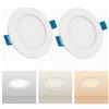 MAKA change your life quality Maka Faretto Led da Incasso per Cartongesso, Faretto Led Watt Incasso Tondo, Personalizzabile in Luce Calda - Naturale - Fredda, 220V, 50/60 Hz, Ip20 (3000K-4000K-6500K, x2 6 watt)
