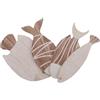Toddmomy 4 Pezzi Decorazione da Parete Pesce in Legno, Stile Nautico Rustico | Sagoma a Pesce, Finitura Naturale Intaglio e Pittura Dettagliati, per Bagno e Pareti Interne