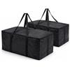 Generico Borse per Trasloco con Manici Rinforzati, Zip e Cinghie per Zaino, Contenitori Organizer per Imballaggio, Sacchi per Stoccaggio Impermeabili, Materiale 420D Oxford, set da 2, Nero, 80x45x25 cm