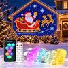 JIABAOZ Tenda Luminosa Intelligente Natalizia da Esterno, 400 RGB LED con App e Telecomando, Telecomando e App, Motivi DIY, Ideale per Decorazioni Natalizie e Festa (1 * 1m)