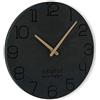 FLEXISTYLE Orologio da Parete Moderni Eco 30cm Nero, Camera da Letto, Soggiorno, Ufficio, Silenzioso, Fatto in Europa