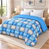 Corredocasa Piumone Trapunta Invernale- Autunnale Letto Double Face Calda e Morbida,Piumino Coperta Imbottitura da 350gr/mq in Microfibra Manopesca Made in Italy (Intreccio Azzurro, Matrimoniale)