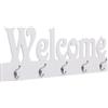 vidaXL Appendiabiti a Muro WELCOME Bianco 74x29,5 cm