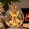 Generic Decorazione natalizia incandescente, mini scena natalizia (E) | Palline di Natale con luce a LED calda, decorazione natalizia per albero di Natale, regalo per albero di casa