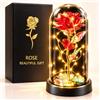 ENERGY GROUP ONLINE Rosa LED con Cupola in Vetro, Rosa Eterna Stabilizzata Regalo Donna Mamma, Fiore Artificiale con Luce per Lei, Idea Regalo San Valentino Compleanno Anniversario Matrimonio per Moglie Fidanzata e Amore