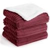 Aisbo Coperta Plaid Pile di Sherpa 230x270 cm Bordeaux - Invernale Coperta Pelosa- Divano/Letto Matrimoniale King, Copridivano di Microfibra Calda e Morbida, Regalo Perfetto