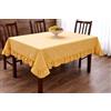 Corredocasa Tovaglia in Tela di Canapa Tinta Unita con Balza Volantino, Made in Italy - Copritavolo Arredo in Poliestere Resistente e Facile da Lavare - Copri Tavolo per Cucina e Sala da Pranzo (Giallo, 90x90)