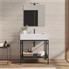 DEGHI Mobile bagno a terra 80 cm nero opaco con top lavabo - Axis