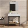 DEGHI Mobile bagno a terra 80 cm nero e rovere con top lavabo - Axis