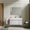 DEGHI Mobile bagno sospeso 100 cm con cassetto e anta bianco opaco con lavabo integrato - Edith