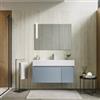 DEGHI Mobile bagno sospeso 100 cm con cassetto e anta carta da zucchero con lavabo integrato - Edith