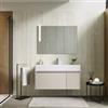 DEGHI Mobile bagno sospeso 100 cm con cassetto e anta cashmere con lavabo integrato - Edith