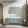 DEGHI Mobile bagno sospeso 120 cm con cassetti carta da zucchero e lavabo integrato doppia vasca - Edith