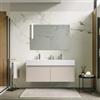 DEGHI Mobile bagno sospeso 120 cm con cassetti cashmere e lavabo integrato doppia vasca - Edith