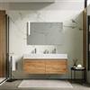 DEGHI Mobile bagno sospeso 120 cm con cassetti rovere gold e lavabo integrato doppia vasca - Edith