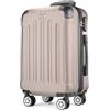 POSH Valigia Rigida M in ABS - Trolley Champagne con Ruote | Valigia Leggera, Bagaglio a Mano e da Viaggio, Set Disponibile nelle Misure M, L e XL