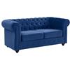 Vente-unique - Divano fisso 2 posti Chesterfield - velluto - blu reale
