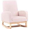 Beliani Sedia a dondolo per bambini Boucle in legno per bambini rosa pastello