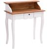 DESIGN DELIGHTS Secretaire Napoleon in Legno Massiccio Riciclato, Stile coloniale Vintage, 80 x 92 cm x 40 (L x A x P), scrittoio in Stile Shabby | Colore: 06 casa Rustica Bianca