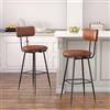 FEEOHOME Set di 2 sedie da bar, imbottite, sgabelli da bar, sgabelli alti moderni, capacità di carico massimo 136 kg e altezza 65 cm, sedia da cucina per sala da pranzo, ufficio (2 marrone)