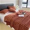 Chickwin Coperta di Flanella Peluche, Striscia Coperta in Pile per Divano Coperte Calda Morbida Confortevole Coperta Letto Singolo Matrimoniale Una Piazza e Mezza (150x200cm,Colore Caramello)