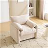 KUAKE Design moderno, tessuto ciniglia, poltrona, sedia decorativa, divano singolo, sedia casual, adatto per soggiorno e camera da letto (beige)