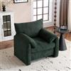 KUAKE Design moderno, tessuto ciniglia, poltrona, sedia decorativa, divano singolo, sedia casual, adatto per soggiorno e camera da letto (verde oliva)