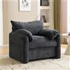 KUAKE Design moderno, tessuto ciniglia, poltrona, sedia decorativa, divano singolo, sedia casual, adatto per soggiorno e camera da letto (grigio)