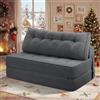 HOMMPA Divano letto pieghevole convertibile 3 in 1, grigio, 130 cm | Poltrona a sacco con cuscino, comoda poltrona da pavimento, per camera da letto e soggiorno