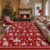 HUGEAR Tappeto Natalizio 200x300cm Salotto Rosso Tappeti Natalizi | Camera da Letto Antiscivolo Lavabile,Cervo Neve Tappetto Per Albero di Natale Grande Pelo Corto Morbido Carpet