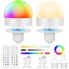 Görvitor Lampadina LED Ricaricabile E27 RGB Dimmerabile con Telecomando 2 Pezzi, Lampadina Ricaricabile con Timer e Batteria 2500mAh, Base Magnetica Rimovibile per Campeggio all'Aperto con Gancio