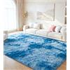 MARATIP Tappeto Peloso Soggiorno Tappeti per Grandi Dimensioni Salotto Moderno cameretta Bimba Antiscivolo tappeti,Tappeto colorato morbido e soffice per la camera da letto(blu pavone,200 x 300 cm)