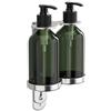 Zeroupshop Dispenser manuale di sapone da parete, bottiglia da 300 ml con supporto in acciaio inox per shampoo gel doccia, ricaricabile, per bagno, cucina e negozio, montaggio nel Regno Unito (2