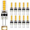 BVCL 10 Pezzi Lampadina G4 2W LED, AC/DC12-24V, Equivalente a 20W Lampada Alogena, 206LM, Senza Sfarfallio, Dimmerabile, Attacco Bi-pin (Color : Warm White 2800-3000K, Size : 10pcs)