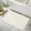 JaeMoose Tappeto boho in cotone, con nappe, lavabile, in bianco e nero, 60 x 90 cm
