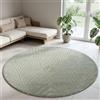 Carpetsale24 Tappeto a Pelo Corto Rotondo 200 cm Verde, Effetto 3D Alto Basso, Tappeto Boho Scandinavo per Soggiorno e Sala da Pranzo, Balcone Terrazza Outdoor