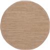 carpetfine Tappeto rotondo in cotone Chindi lavabile Ø 120 cm Tortora | tessuto a mano 100 % cotone, frange, lavabile in lavatrice 30 °C delicato, stile pezzotto, per sala da pranzo