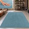 TT Home Tappeto Salotto Turchese 140x200 cm Lavabile e Pelo Corto | Tappeto Moderno e Morbido, Facile Da Pulire e Antiscivolo, Ideale Per Salotto, Camera Da Letto, Cameretta e Corridoio