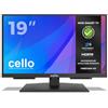 Cello C1924SH TV LED da 19, Triple Tuner, Registrazione USB, Audio Pitch Perfect, ideale per Cucina e Camera