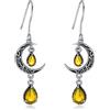 VONALA Orecchini a forma di luna da donna, in argento Sterling 925, con pendente a forma di luna celtica, smeraldo, ametista, rubino, zaffiro, rosa, peridoto, acquamarina, citrino, nero, topazio