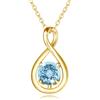 FANCIME Collana da donna con pietra portafortuna, in argento Sterling placcato oro giallo, con ciondolo a forma di infinito, ideale come regalo di compleanno, per moglie, madre, signora, 40 + 5 cm