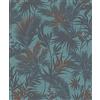 Rasch Carta da parati 704143 della collezione Kalahari in tessuto non tessuto turchese, blu e rosso con motivo palma, 10,05 m x 53 cm (lunghezza x larghezza)