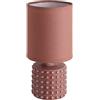 EGLO Lampada da tavolo Romanoro, piccola lampada da comodino in ceramica | Lampada da tavolo in ceramica strutturata con paralume in tessuto, arancione, lampada da tavolo decorativa con attacco E14
