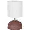 EGLO Lampada da tavolo Romanoro, piccola lampada da comodino in ceramica | Lampada da tavolo in ceramica strutturata rosa con paralume in tessuto bianco, lampada da tavolo decorativa con attacco E14