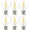 Amazon Basics Confezione da 6 lampadine a LED, con attacco Edison E27, piccole, da 7 W (equivalenti a 60 W), con filamento in vetro trasparente, non dimmerabili, Luce Bianca Calda